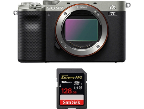 Kit Cámara SONY Alpha a7C Plateado + SanDisk 128 GB (Full-Frame)