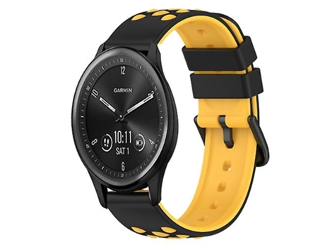 Correa De Reloj Inteligente Para Garmin Vivomove Sport, Correa De Reloj De Silicona Bicolor, Negro Y Rojo, 20Mm VENISYMLIS