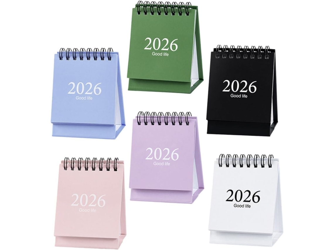 6 Calendarios De Escritorio Pequeños, Mini Calendarios De Escritorio Plegables Con Soporte Compacto Para El Hogar.