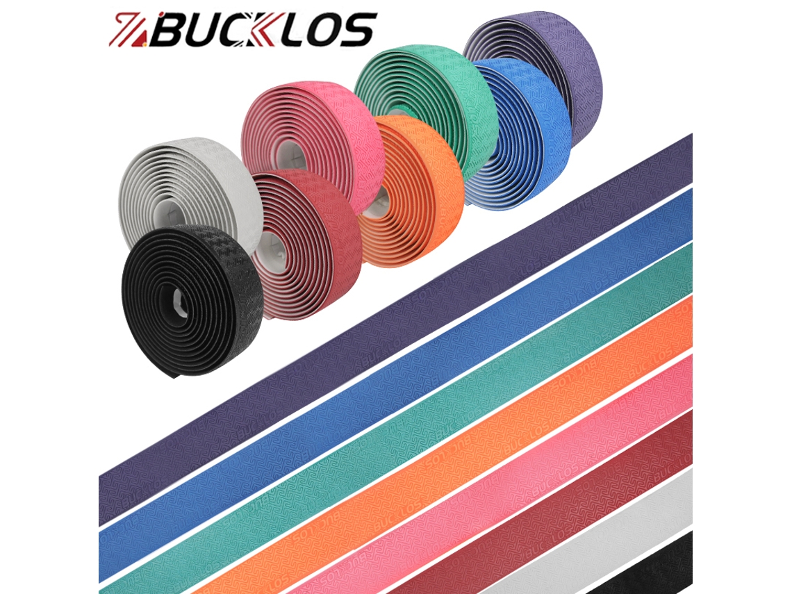 Cinta para manillar de bicicleta Bucklos EVA PU, antideslizante, con absorción de impactos y tapón de extremo.
