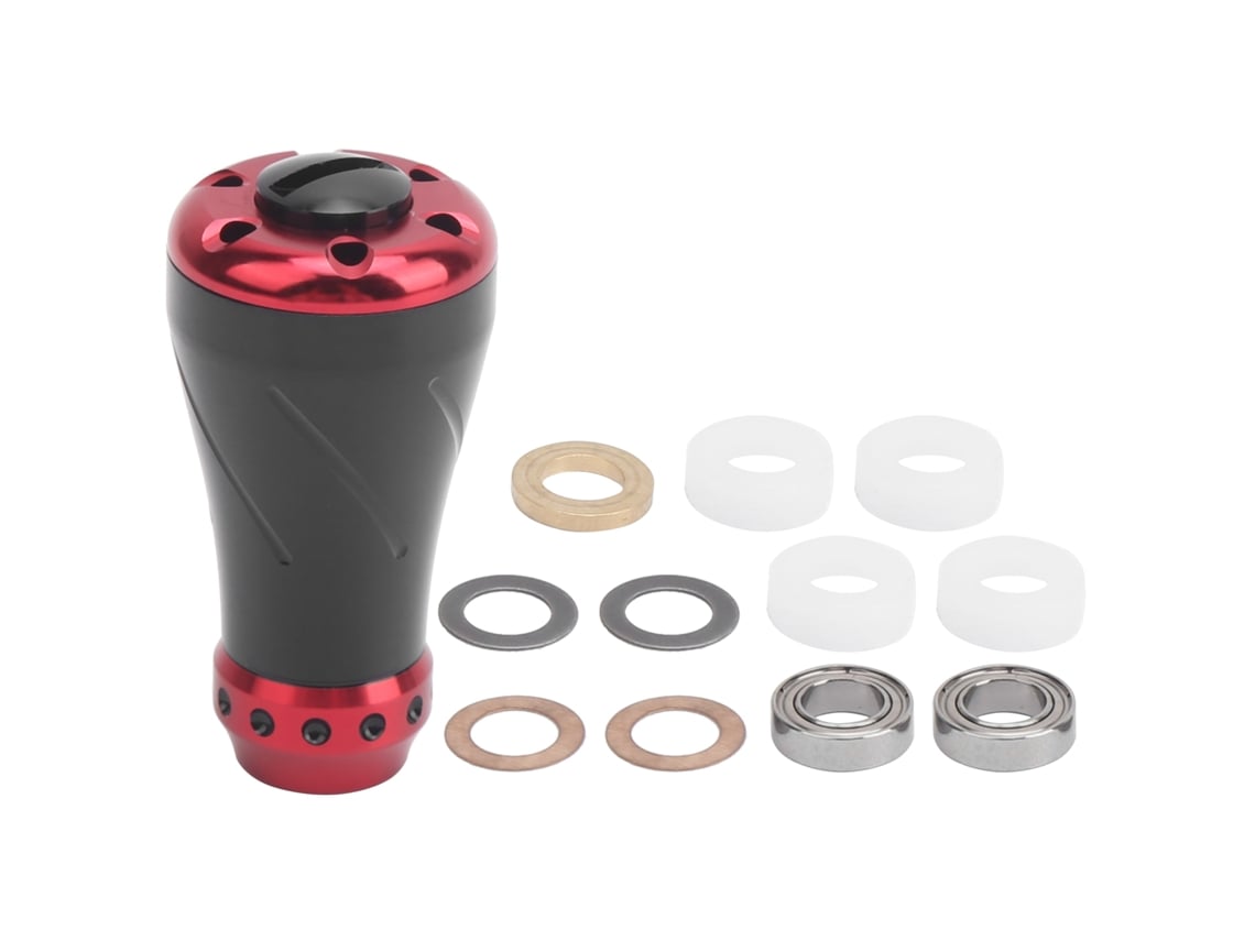 Danu26-mango Con Perilla Metálica De Repuesto Para Carrete De Pesca, Accesorio Para Carrete De Lanzamiento/giro S/d, Negro Y Rojo
