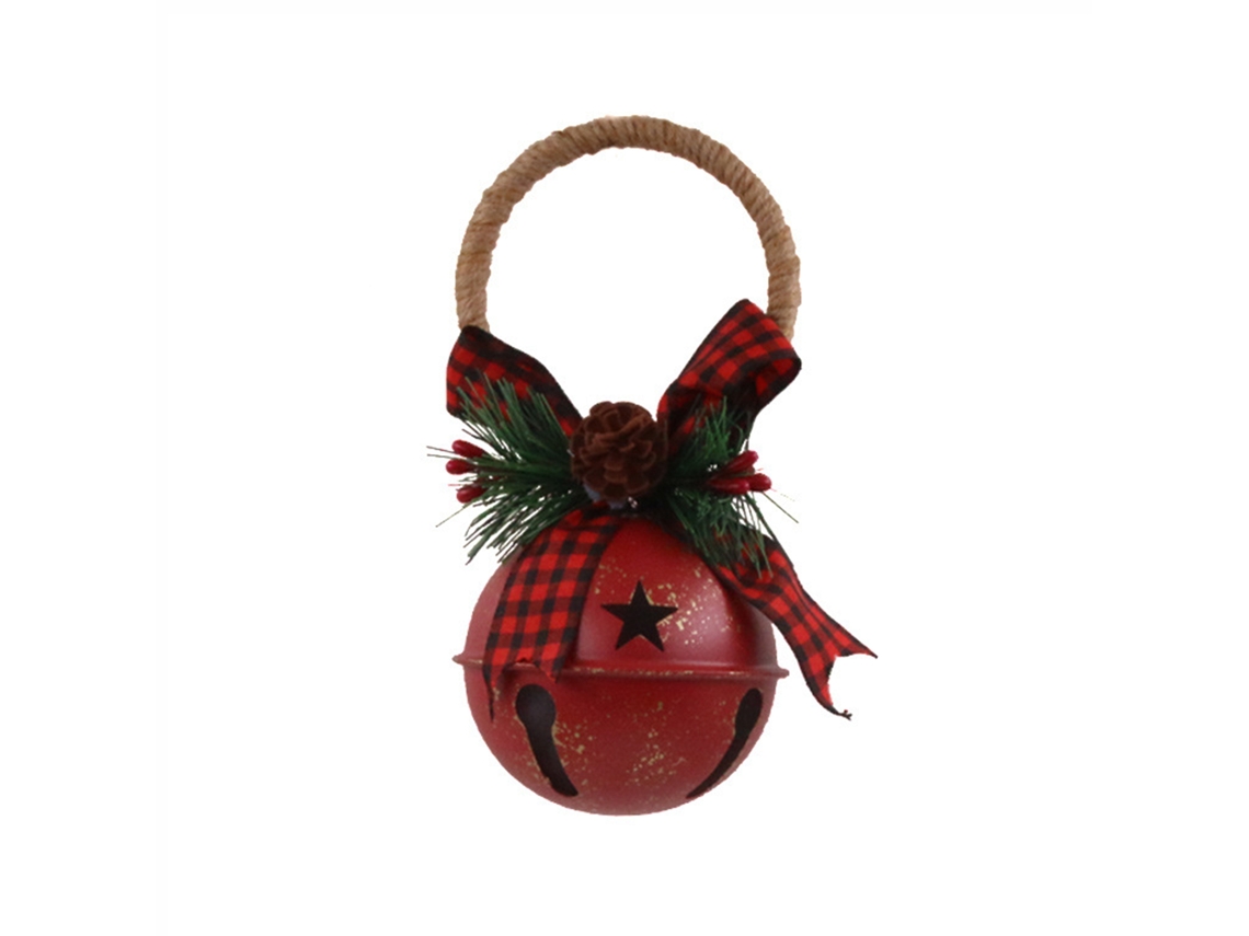 Adornos navideños rústicos vintage, 2 piezas, diseño tridimensional