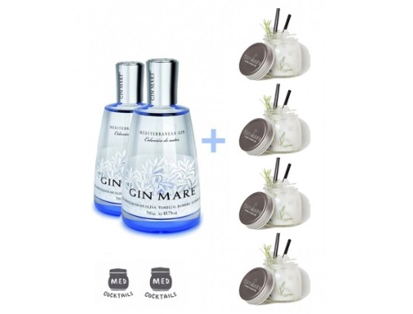 Pack 2 Botellas Gin Mare + 4 Tarros Med Cocktails GLOBAL PREMIUM BRANDS