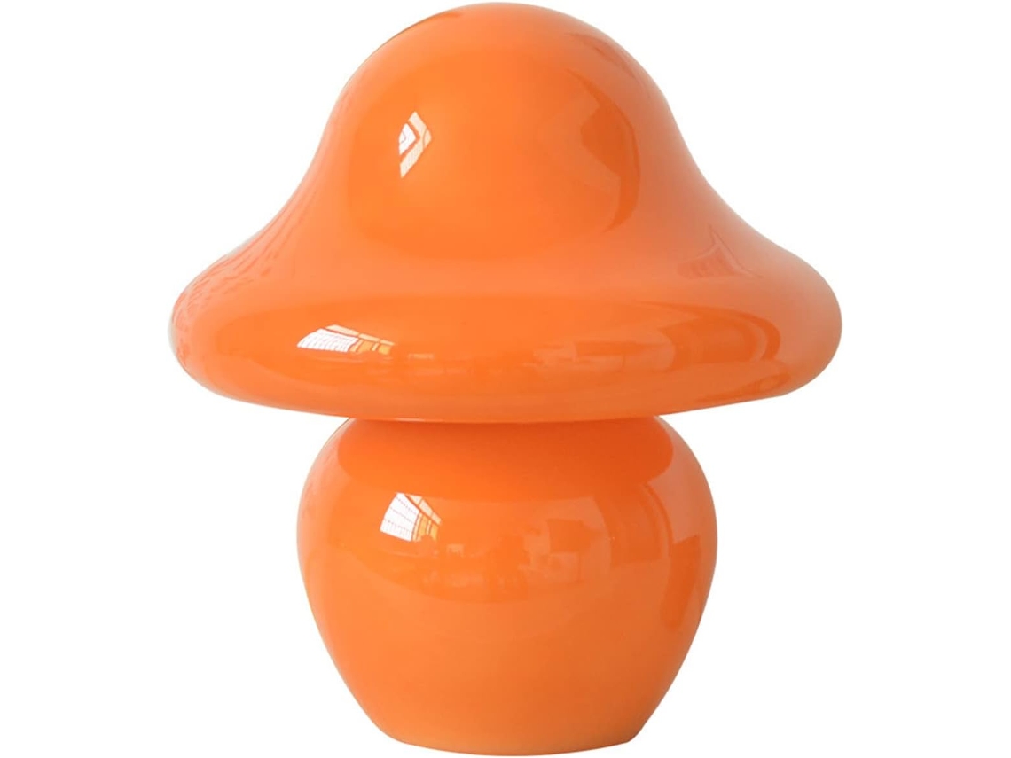 Lâmpada Mesa Pedra Vidro Fumado Marrom - Gradação Tricolor Laranja Brilhante