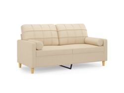Maison Exclusive - Sofá De 2 Plazas Con Cojines Tela Color Crema 140 Cm