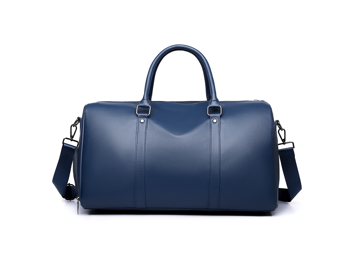 (Azul) Bolso de viaje para hombre de gran capacidad con compartimentos para artículos secos y mojados, resistente al agua, estilo bolso de mano.