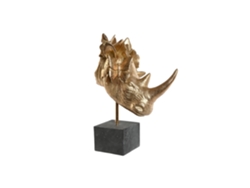 Figura de Rinoceronte Dourado em Resina, 33x24x43,5cm ALEXANDRA HOUSE LIVING