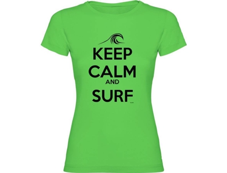 Camiseta de Mujer para Surf KRUSKIS Keep Calm Outdoor Verde (M)