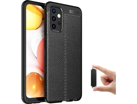 Kit Funda y Soporte Magnético Samsung M32 Rugged Leather Negro