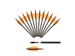Flechas de carbono para ballesta, 75/15 pulgadas, 2 paletas, 7,5 pulgadas, 12 piezas, naranja, OEM