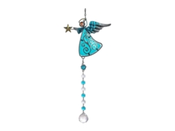 Ángel de cristal arcoíris para jardín, ventana, coche, patio, regalos, azul