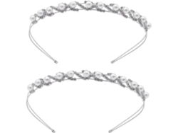 Conjunto De Dos Diademas Dobles Con Pedrería - Elegante Accesorio De Novia