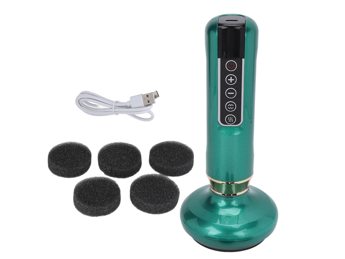 Dispositivo eléctrico de terapia de ventosas con calefacción mediante luz roja, recargable, con función Gua Sha para masaje de espalda. GOKOCO