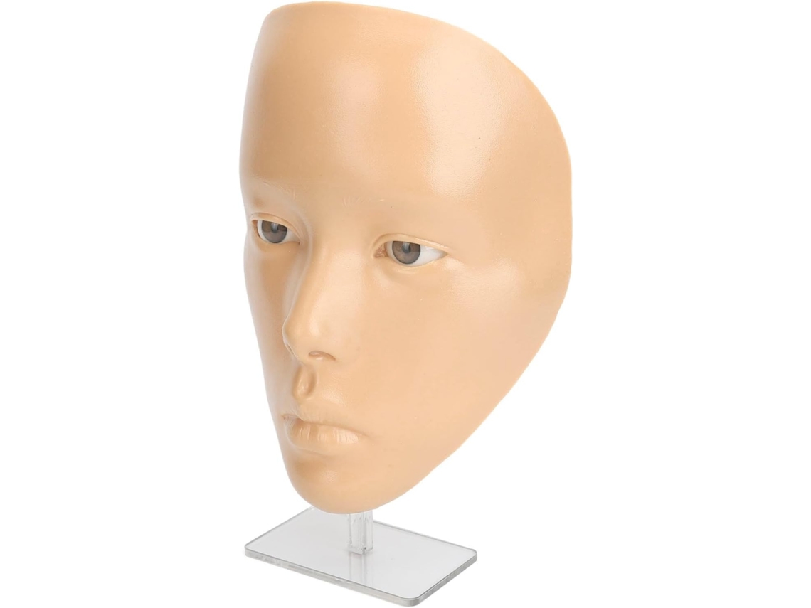 Cara De Práctica De Maquillaje De Silicona Con Soporte De Plástico, Herramienta De Maniquí Reutilizable Para