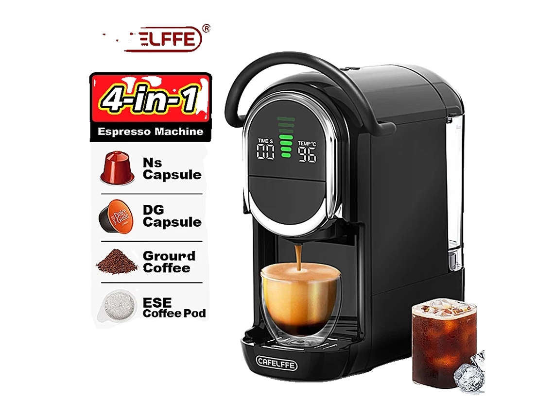 Cafetera de cápsulas Cafelffe, presión de 19 bares, preparación de café caliente y frío, OEM UE