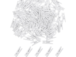 100 Pinzas Madera Blanca Versátiles Soportes Pared Colgar Fotos Postales Accesorios Resistentes Bodas