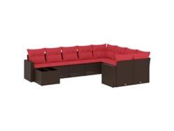 Maison Exclusive - Set De Sofás De Jardín 10 Pzas Y Cojines Ratán Sintético Marrón