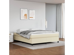 Estructura De Cama Sin Colchón Cuero Sintético Crema 180x200 Cm