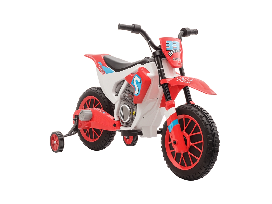 Moto Elétrica Infantil 12v 2 Rodas Equilíbrio 3-8 Km/h Partida Suave Vermelha 106,5x51,5x68