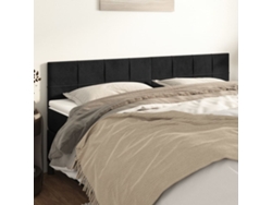 Cabeceros 2 Unidades De Terciopelo Negro 100x5x78/88 Cm