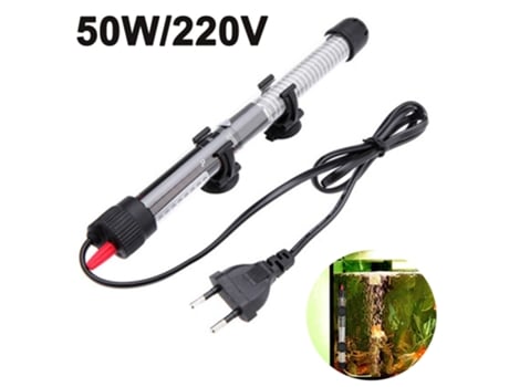 Calentador de acuario, tanque de peces, calentador sumergible, barra de calor de tortuga con pantalla de temperatura-50W220V