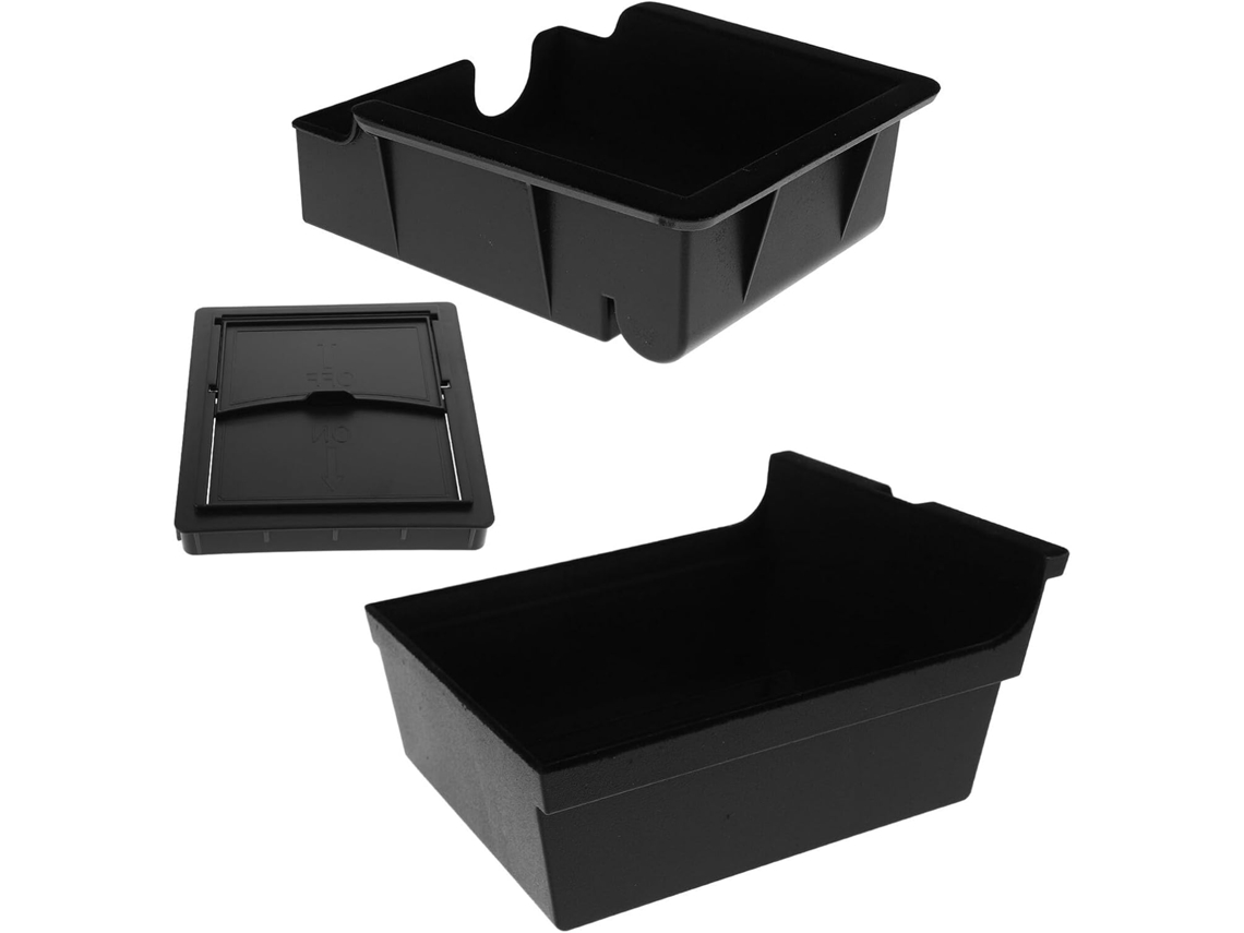 Organizador De Consola Central De 3 Piezas Para Vehículo, Modelo Y, Caja De Almacenamiento De Plástico Negro