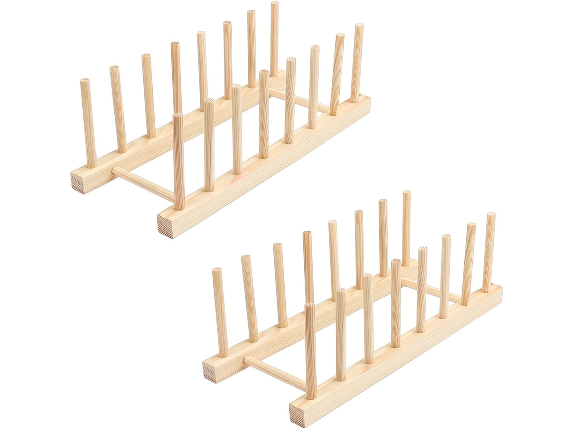 Plate Rack - Porta platos y libros de bambú NEVEANCE