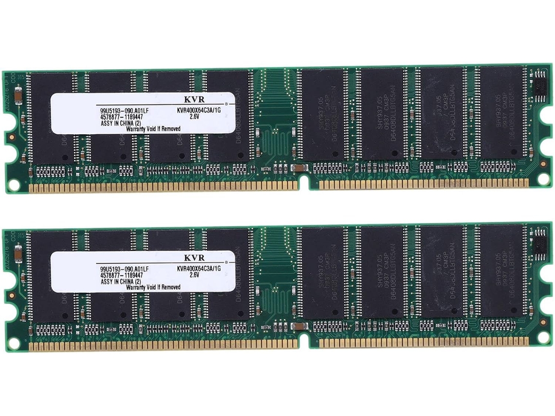 2 Módulos De Memoria Ddr De 2,6 V Y 400 Mhz, 1 Gb, 184 Pines, Pc3200 Para Ordenadores De Sobremesa, Compatibles Con Cpu Y Gpu.