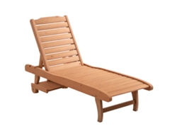 Tumbona Madera Regulable 3 Posiciones, Ruedas, 182x60x35cm