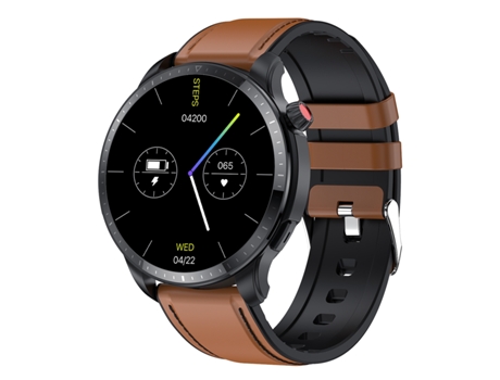 Smartwatch T52 1.39'' La correa de cuero impermeable IP67 admite llamadas Bluetooth/oxígeno en sangre/monitoreo Te