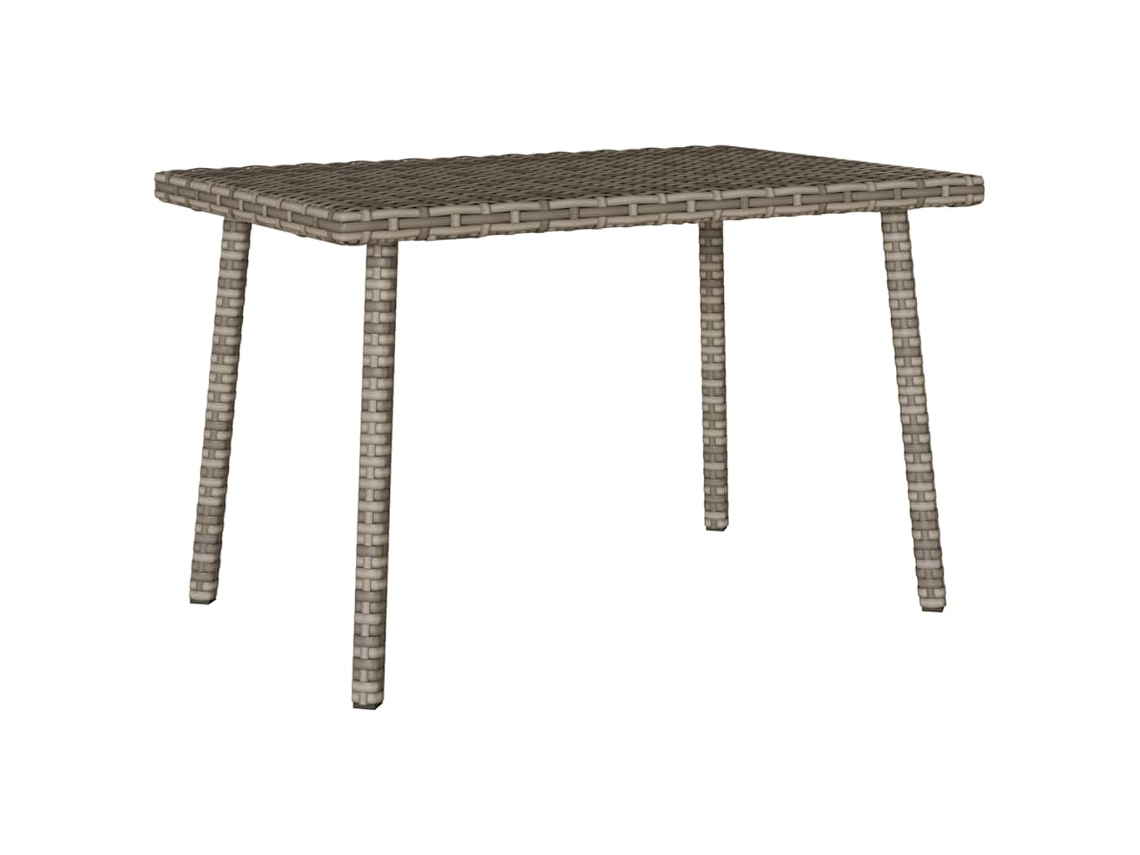 Mesa de centro rectangular para jardín, 60 x 40 x 37 cm, ratán gris PE Lovely Home