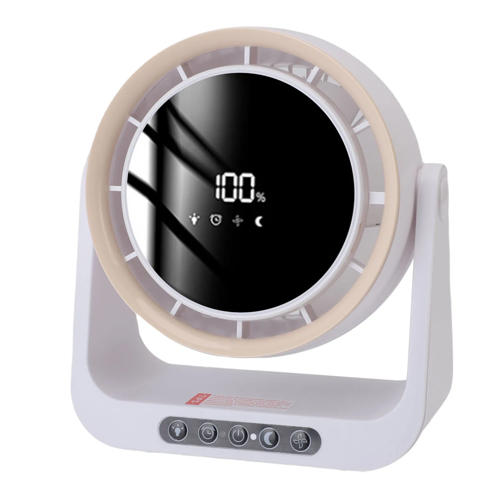 Ventilador De Escritorio Usb Silencioso Sin Aspas Con Pantalla Digital Y Control Remoto (blanco)