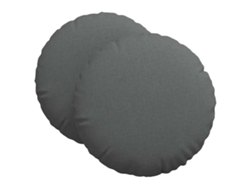 Cojines para asiento, 2 unidades, gris oscuro, Ø60 x 21 cm, tela HARLANV1