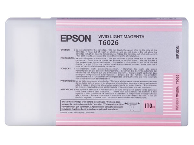Cartucho de tinta original EPSON, T6026 110 ml , Magenta vivo claro, C13T602600