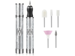 Lima De Uñas Eléctrica Recargable, Taladro Multifuncional, Lijadora De Uñas Gruesas, 4 Velocidades (blanco)