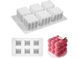 Molde De Silicona 6 Cavidades Para Velas, Chocolate Y Pasteles, 3d Cube, Material Alimentario