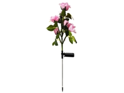 Lámpara solar decorativa rosa para jardín exterior