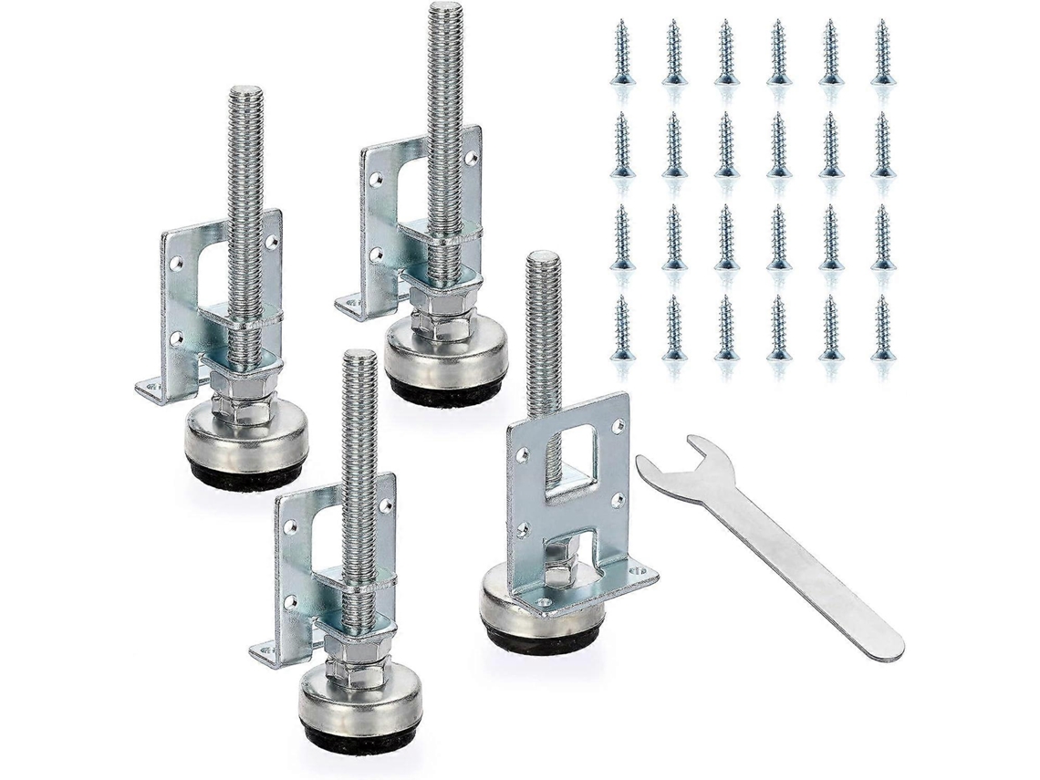 4 Piezas Patas Ajustables De Metal Para Muebles, Soporte L, Altura Regulable, Resistente, Con Tornillos Y Llave Allen
