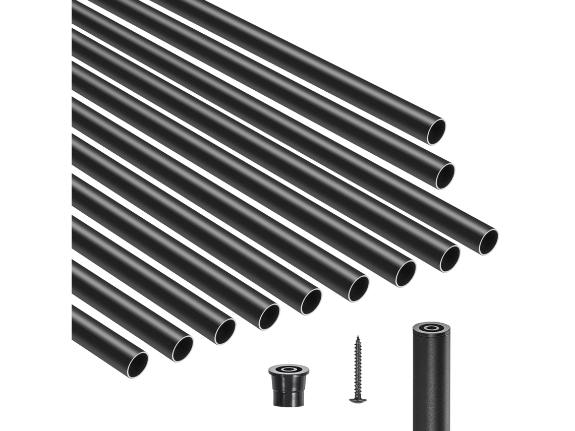 Barandillas de aluminio Succebuy para escaleras de 66 cm con tornillos y tapas, 101 piezas