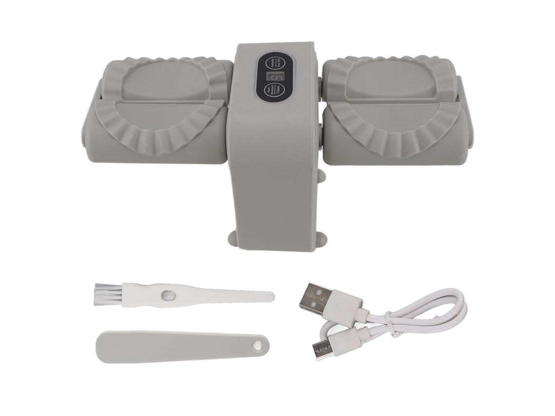Máquina Automática De Doble Cabezal Para Hacer Dumplings, Herramienta Eléctrica Para Cocina, Hogar Y Restaurante, Color Gris.