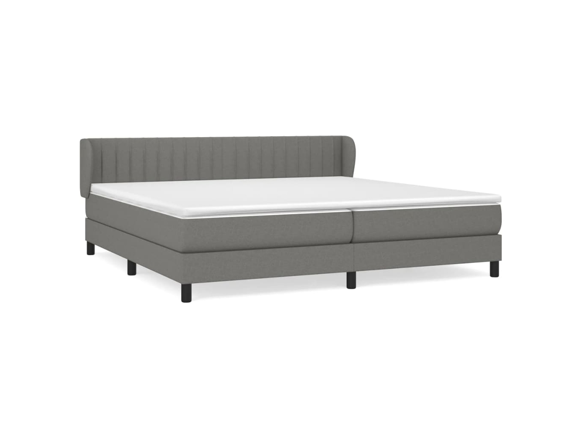 Maison Exclusive - Cama Box Spring Con Colchón Tela Gris Oscuro 200x200 Cm