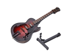 Guitarra Miniatura De 14 Cm Con Soporte Y Estuche - Instrumento Decorativo - Regalo De Navidad