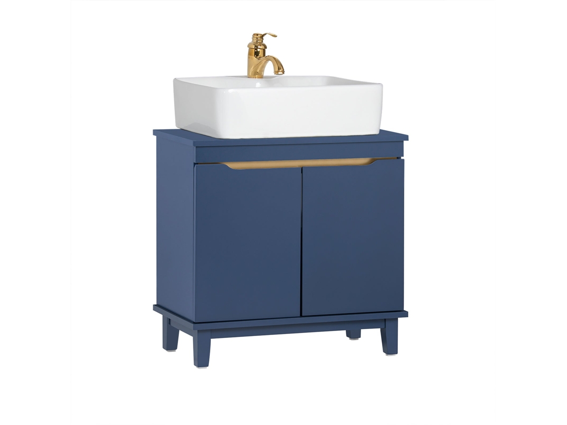 Armario Para Debajo Del Lavabo 2 Puertas Bzr113-B Azul SOBUY
