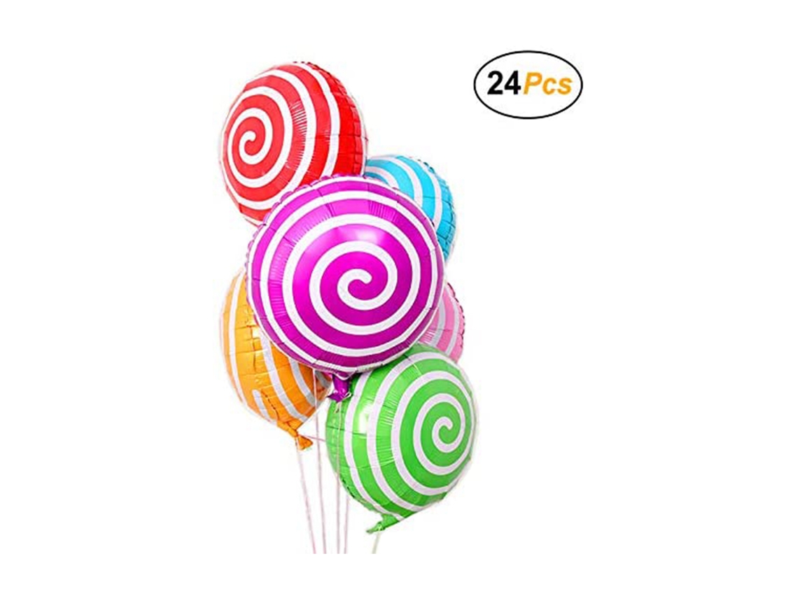 Globos de caramelo con decoraciones dulces, globos de aluminio autosellantes vibrantes para fiestas memorables, inflado duradero, ideal para festividades al aire libre.