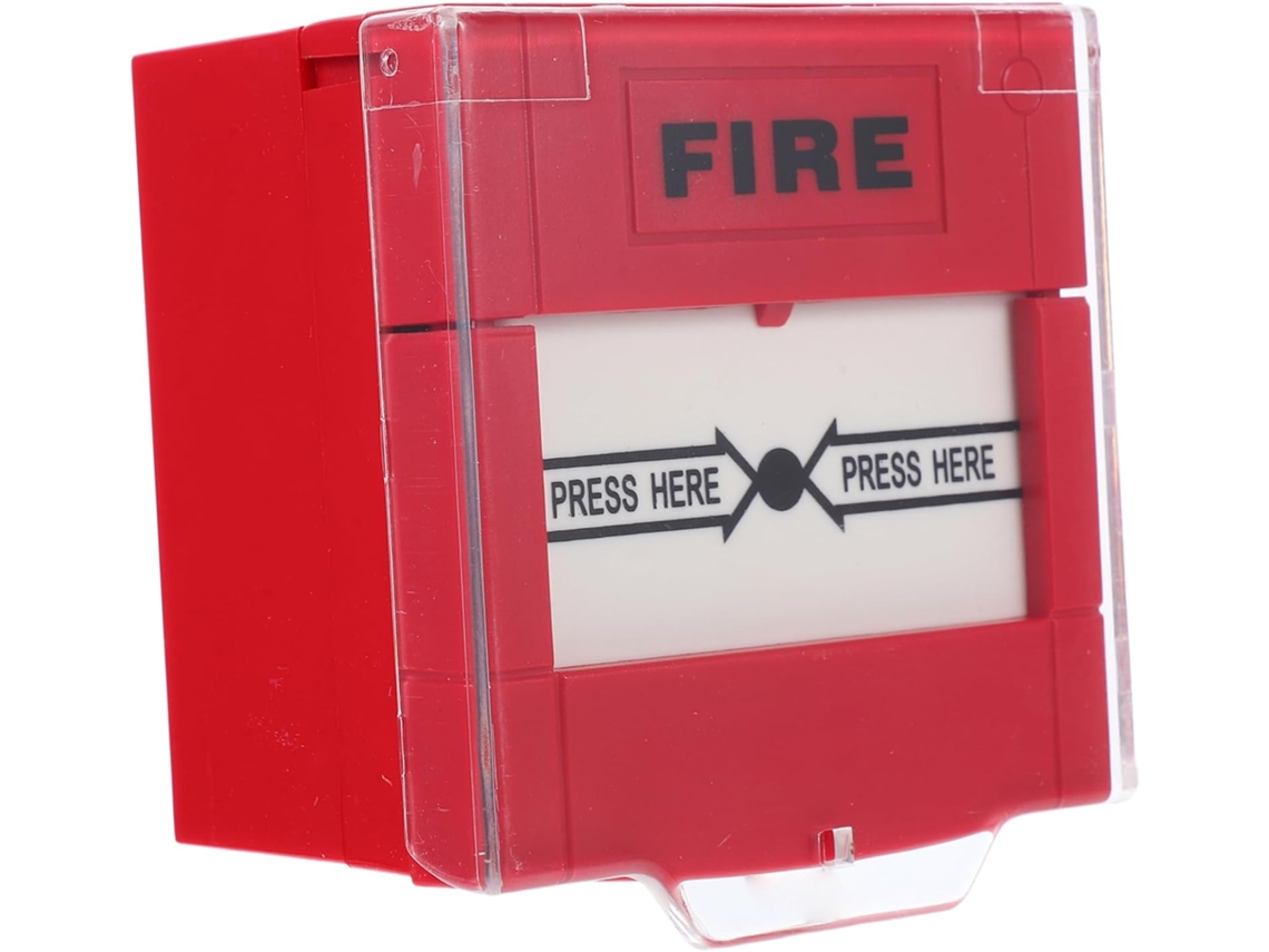 Botón De Alarma Contra Incendios Rojo Unipolar Con Reinicio Manual E Interruptor.