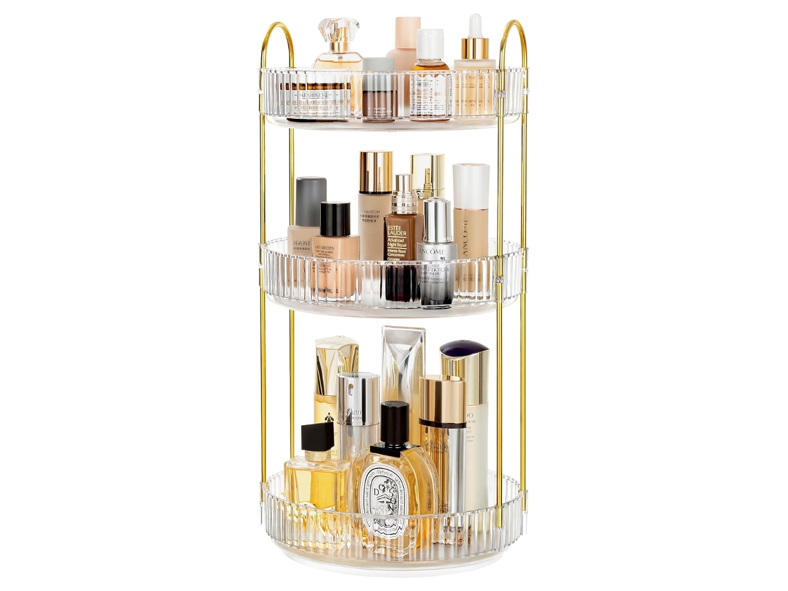 Organizador de maquillaje giratorio 360, 3 capas, gran capacidad NEVEANCE