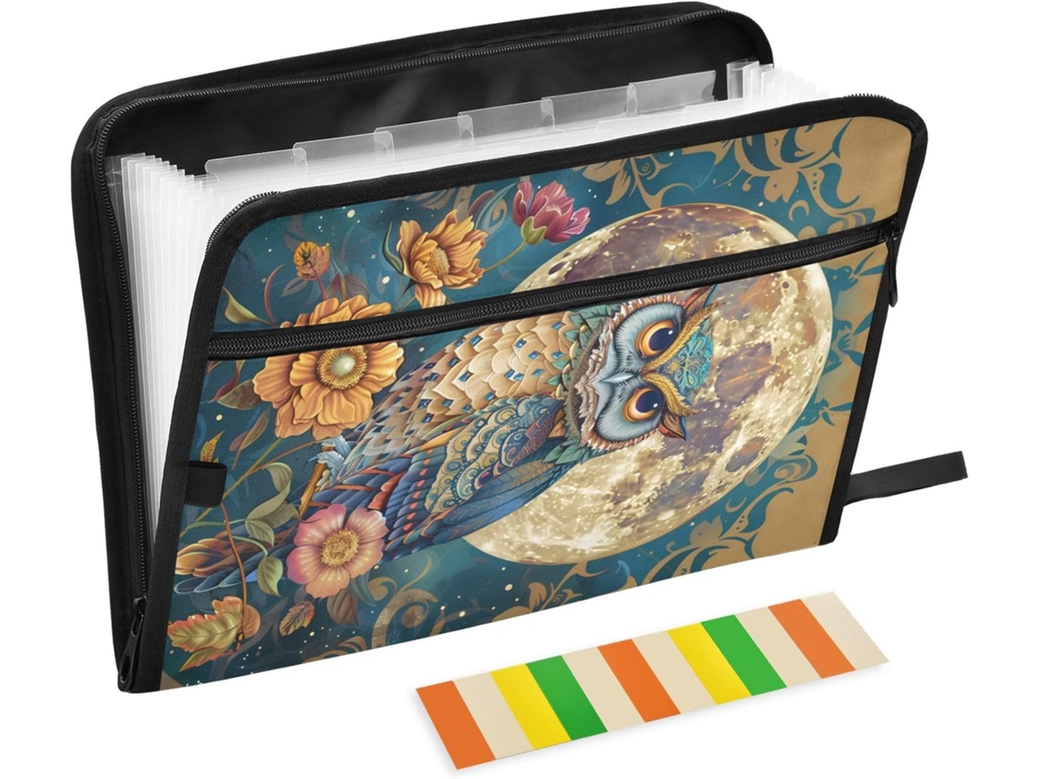Besportble Organizador De Archivos Expandible Con Diseño De Búho Y Cremallera 36.1 X 26.9 X 2 Cm 36.1 X 26....