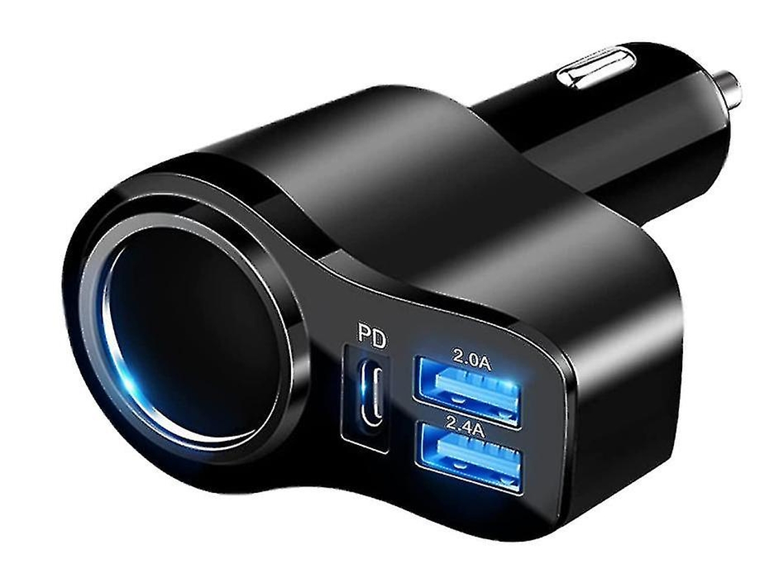 Cargador Carro Usb-c Isqueiro Yizhood Negro