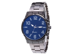 Reloj Cuarzo Hombre Con Correa De Acero Dial Grande Redondo Casual Zhoulianfa Negro Azul