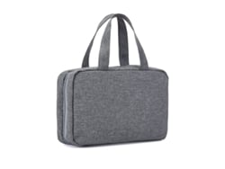 2026-linjou Bolsa De Maquillaje Portátil Impermeable Con Gancho, Bolsa De Toiletries De Viaje Gris